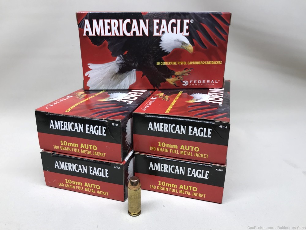 Federal American Eagle 10mm FMJ 180 gr AE10A NEW ammo 250RDS 250 ROUNDS-img-0