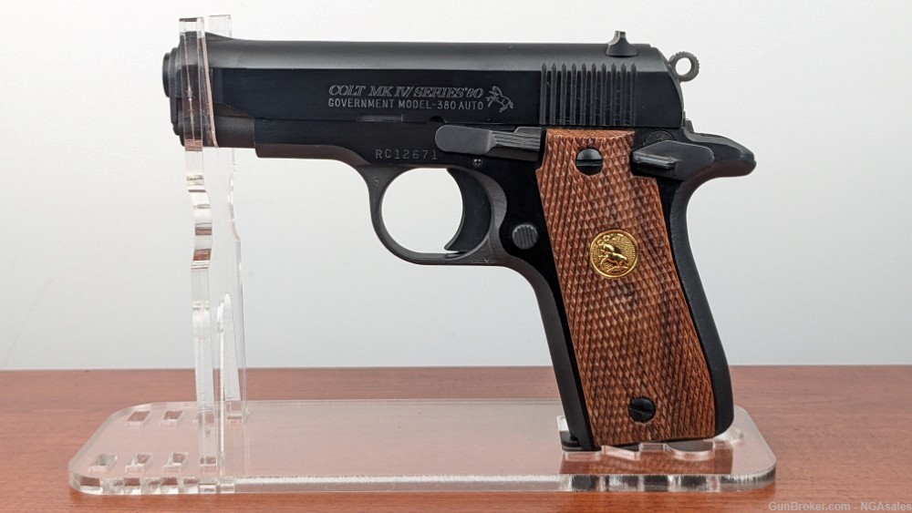 Colt|.380 Government Model Series 80|1984|Wood Display Case|Excellent-img-0