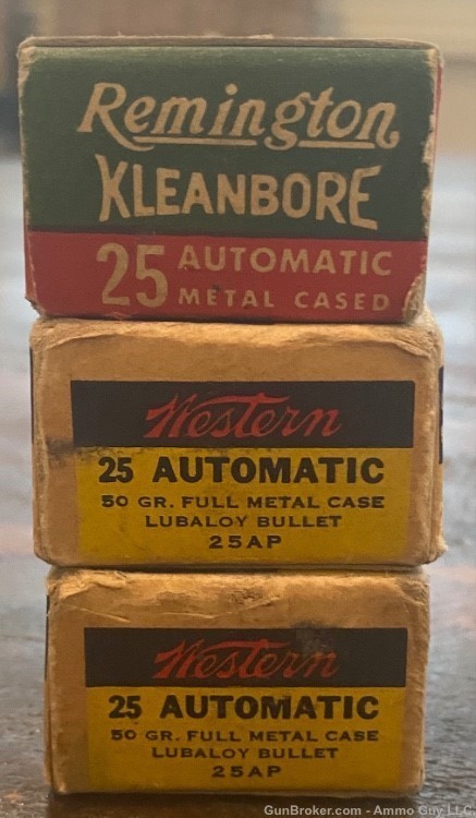 Vintage Western and Remington 25acp ammunition -img-1