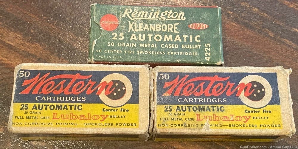 Vintage Western and Remington 25acp ammunition -img-0