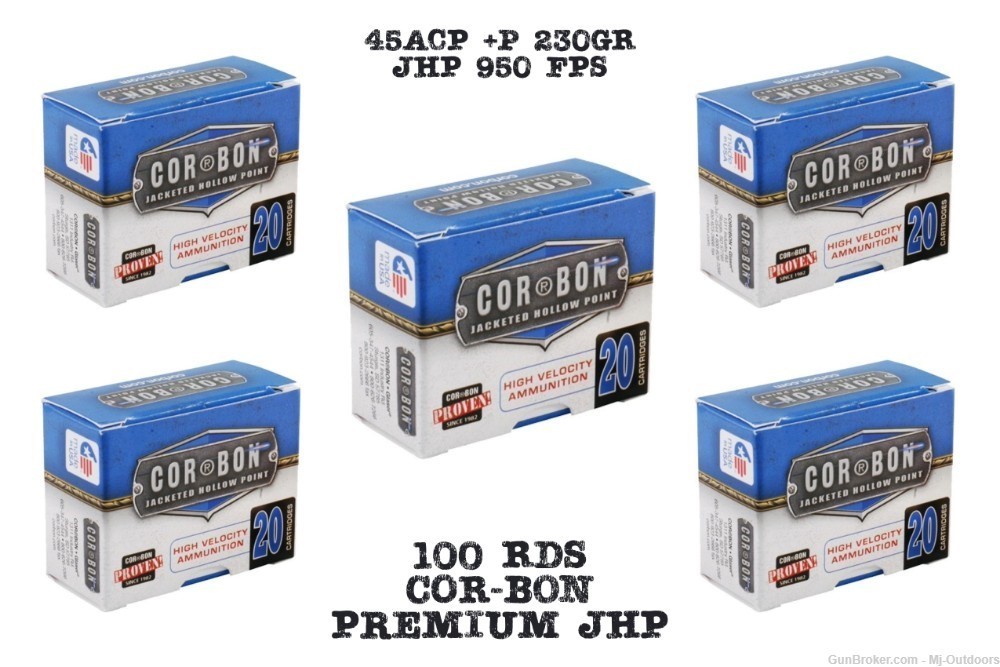 Corbon 45 Acp +p 230gr Jhp - 100rds Ammuntion-img-0