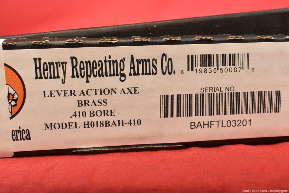 Henry Axe Lever Action Brass 410 GA 15" 5rd H018BAH-410 Axe-Axe-img-24