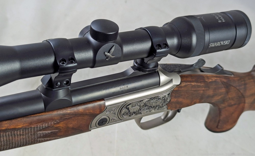 Merkel K-1 300 Win Mag Engraved Lightweight Stalking Rifle Swarovski Scope-img-5