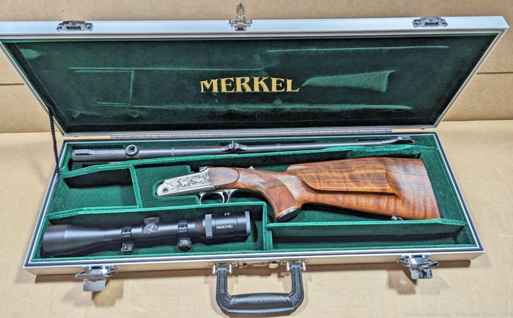 Merkel K-1 300 Win Mag Engraved Lightweight Stalking Rifle Swarovski Scope-img-10