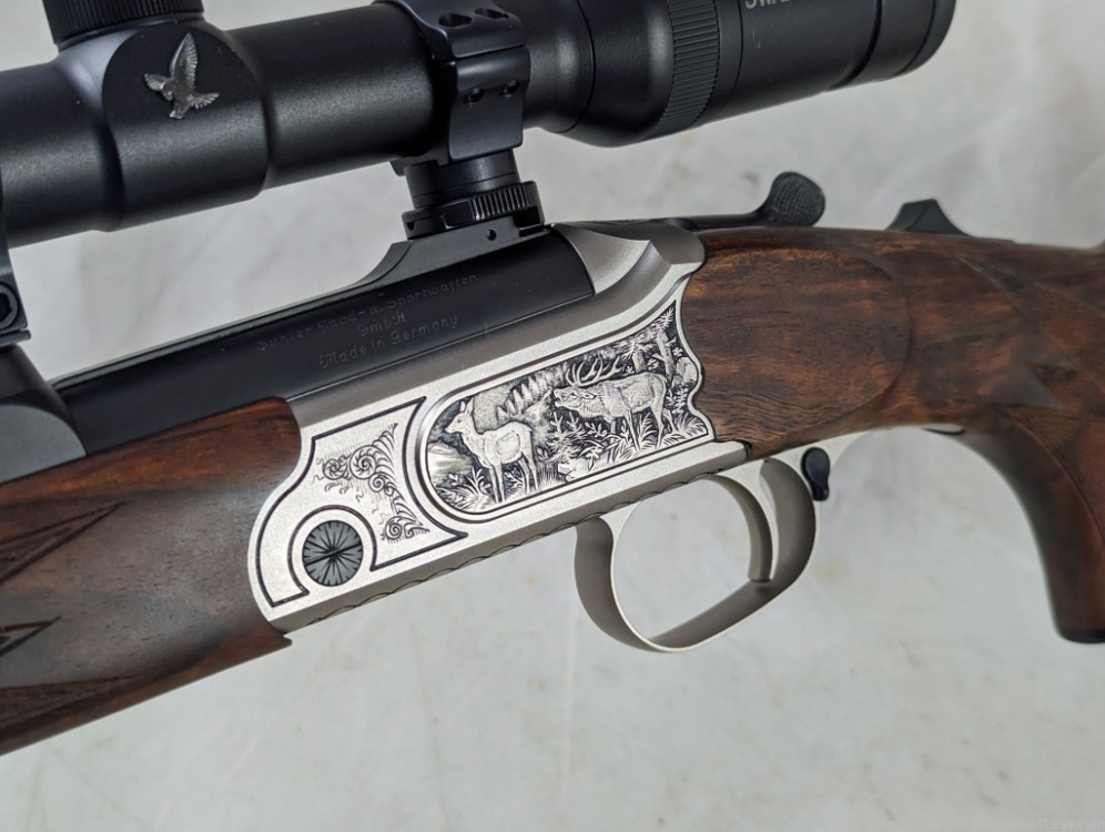 Merkel K-1 300 Win Mag Engraved Lightweight Stalking Rifle Swarovski Scope-img-6