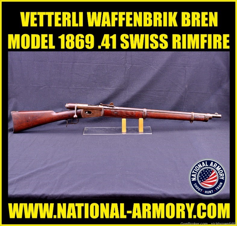 1869 VETTERLI WAFFENFABRIK BERN MODEL 1869 .41 SWISS RIMFIRE 25" BBL -img-0