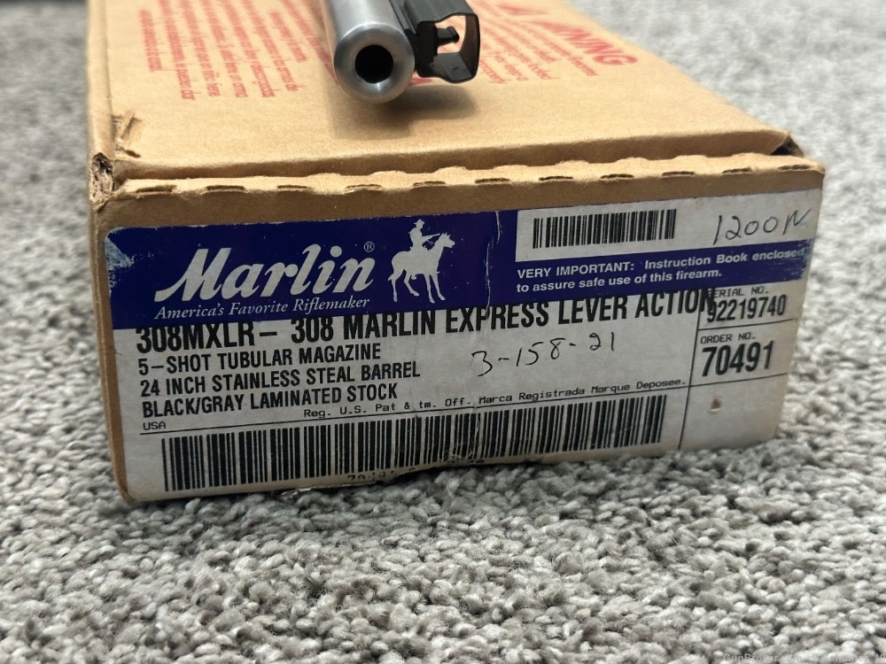 Marlin 308 MXLR 308 Marlin express rare stainless SS 24” JM stamp LNIB-img-22
