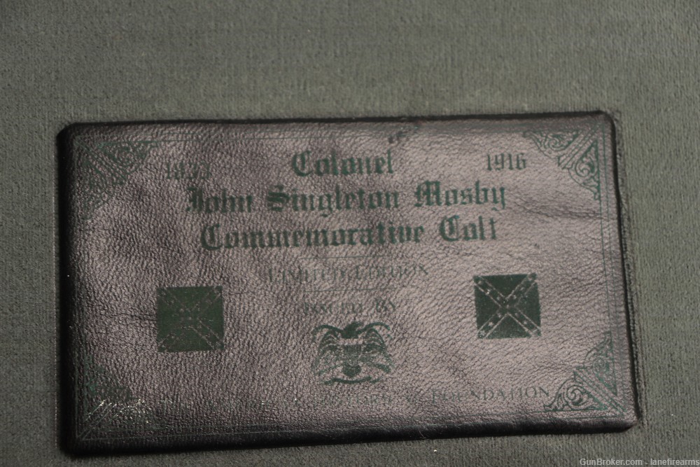 COLT 1860 ARMY .44 CAL JOHN MOSBY CSA COMMEMORATIVE w/PRESENTATION CASE-img-1