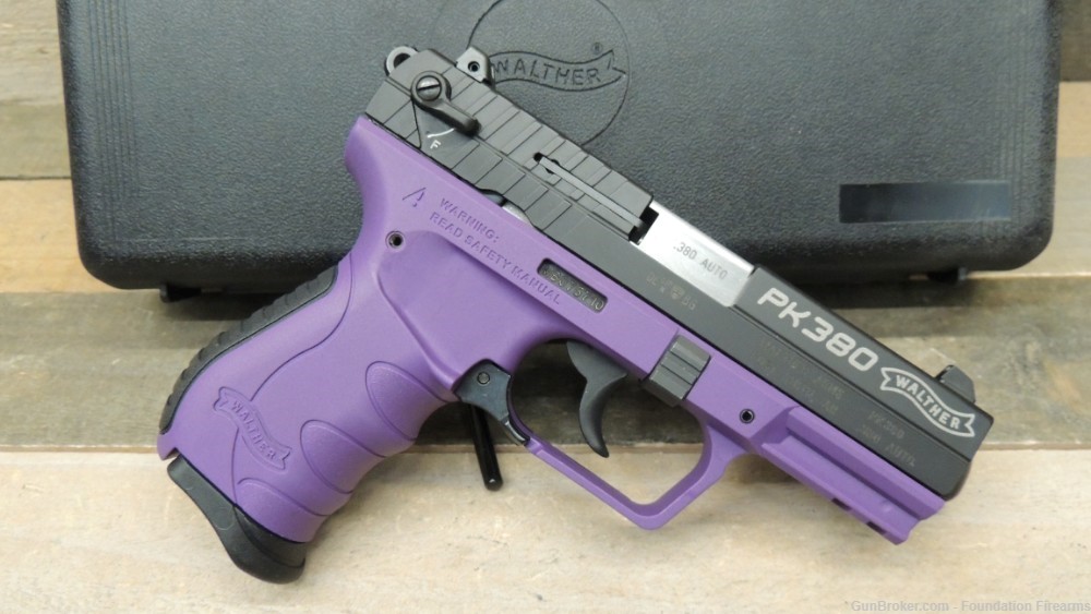 Walther PK380 Purple .380ACP Semi-Auto Pistol w/Case and  Mags-img-2