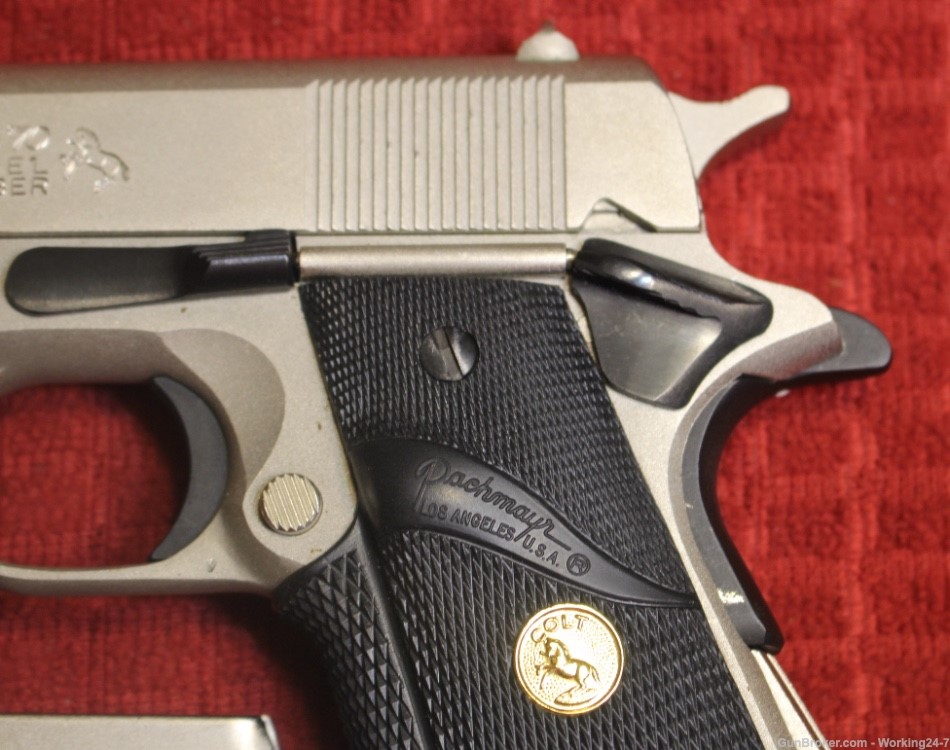 Colt 1911 E Nickel Series 70 45 ACP Matching Magazine Full Size Handgun-img-3