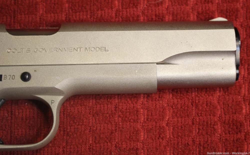 Colt 1911 E Nickel Series 70 45 ACP Matching Magazine Full Size Handgun-img-5