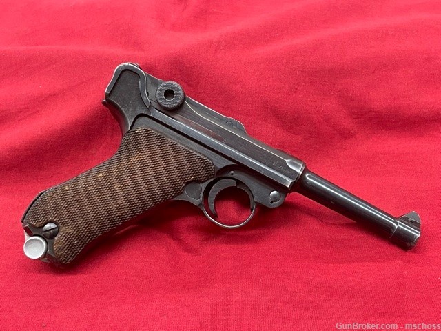 Mauser S/42 Code P08 1939 German Luger WWII 9mm - Matching Except Magazine-img-2