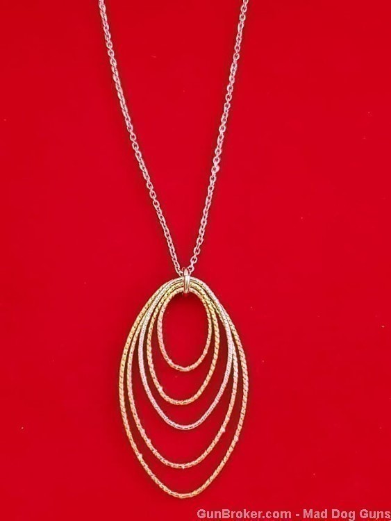 925 Sterling Silver Rhodium Plated & 14K Gold Overlay Necklace.S32*REDUCED*-img-1