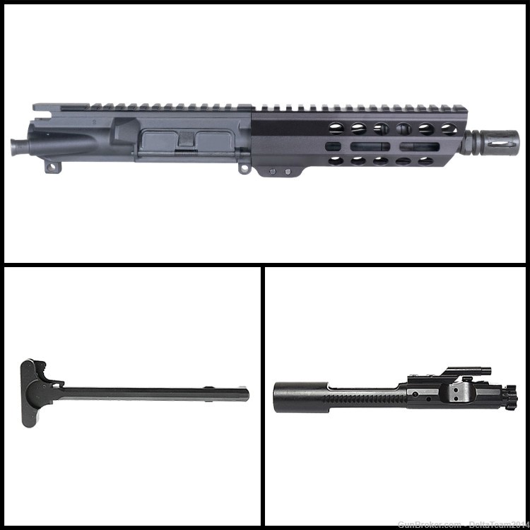 AR15 7.5" 5.56 223 Pistol Complete Upper - Includes BCG & CH - Assembled-img-0