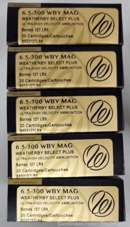 Weatherby Select Plus 6.5-300 Weatherby 127gr Barnes LRX lot of 100rds-img-0