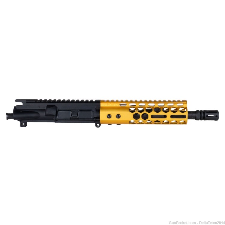 AR15 8.5" 5.56 223 Pistol Complete Upper - Anodized Gold HG - Assembled-img-2