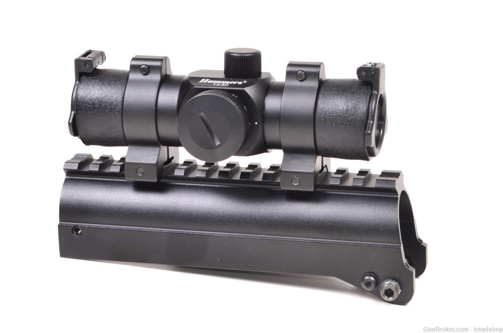 Easy to Install SKS Rifle Scope Saddle Mount with 1x30 Red Dot Sight-img-0