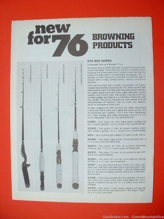 Scarce 1976 BROWNING Full-Line Products Catalog, Price List, Broch. XLNT !-img-1
