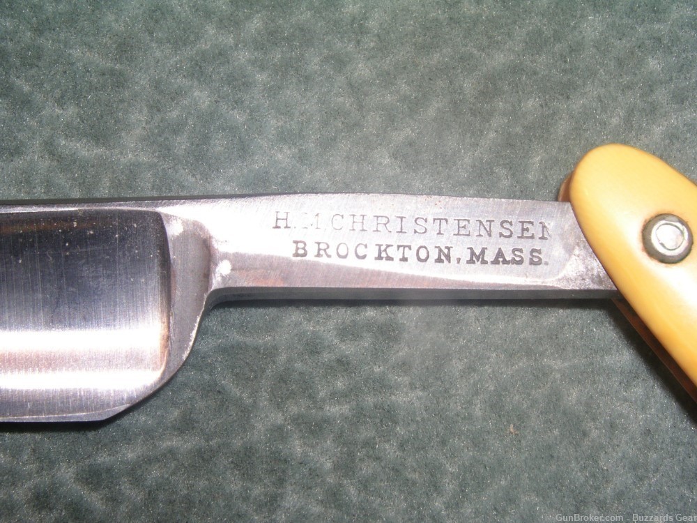ANTIQUE H.M.CHRISTENSEN STRAIGHT RAZOR BROCKTON MASS-img-2
