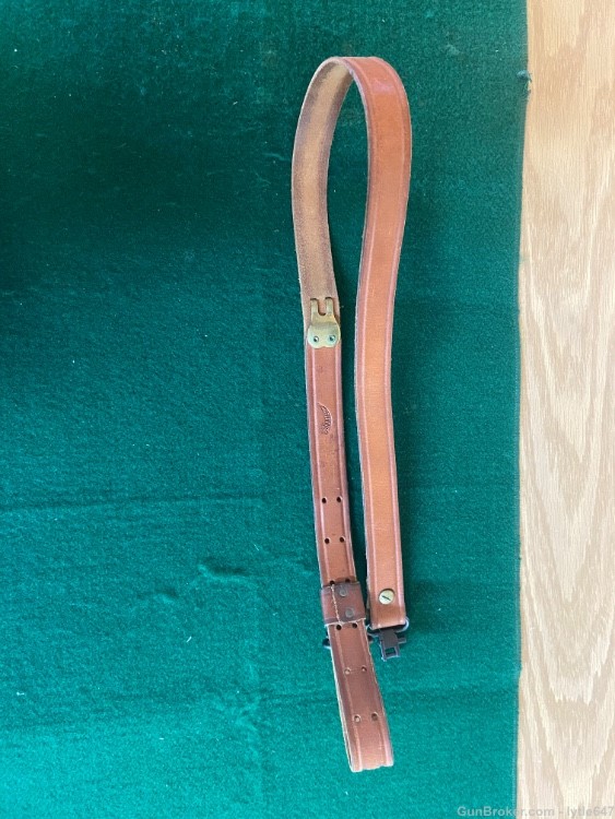 Leather rifle sling 1” Hunter with quick detach swivels-img-0