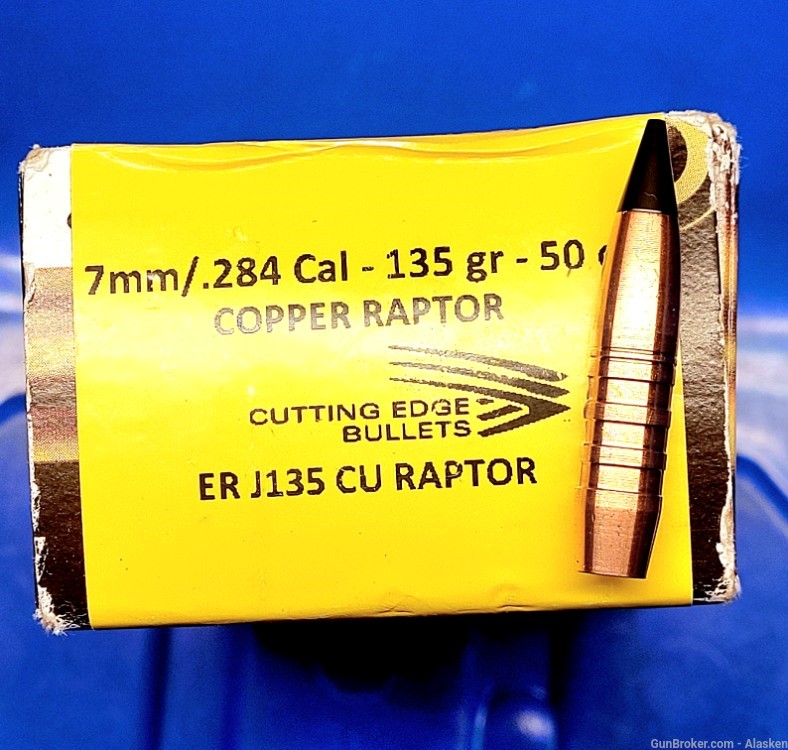 7mm / .284 135 grain Extended Range Copper Raptor, tipped  bullets 50 pcs-img-0