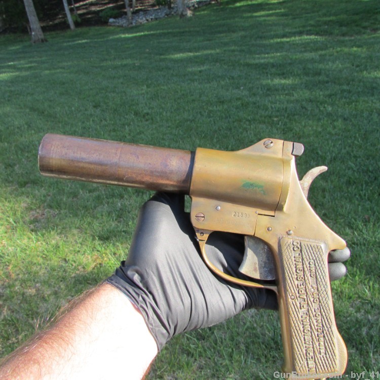 Original WWII Flare Pistol International Signal Fans of Garand Carbine 1911-img-1