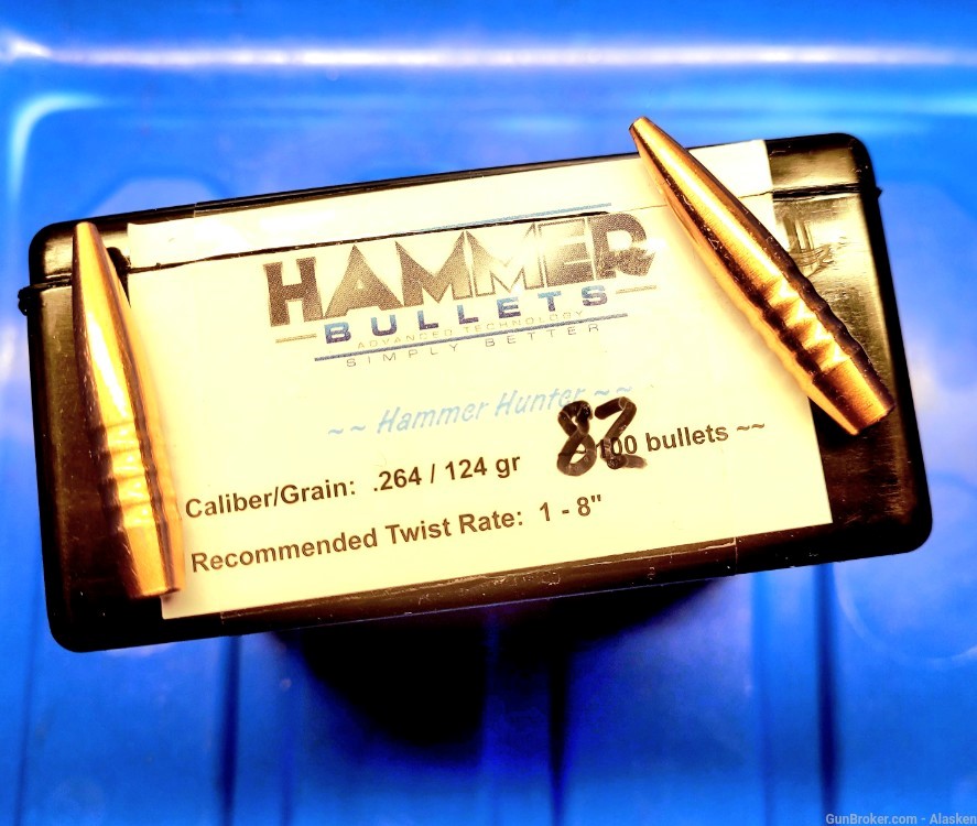 6.5m / .264 123 grain HAMMER, copper bullets, box of 82-img-3