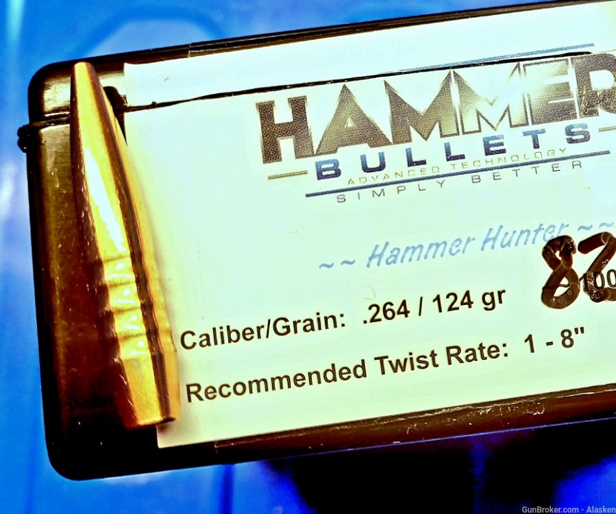 6.5m / .264 123 grain HAMMER, copper bullets, box of 82-img-4