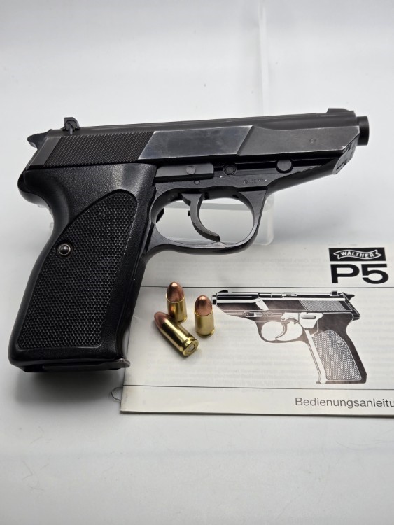 Early German (1984) WALTHER P5 cal 9mmL semi-auto pistol w. manual-img-0