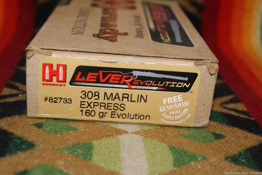Hornady 308 Marlin Express 160 gr factory ammo 1 box-img-2
