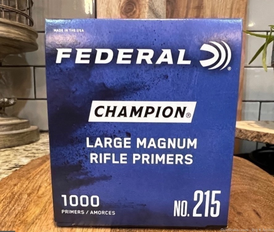 Federal Large Magnum Rifle Primers 1000 ct no. 215 large rifle magnum-img-2