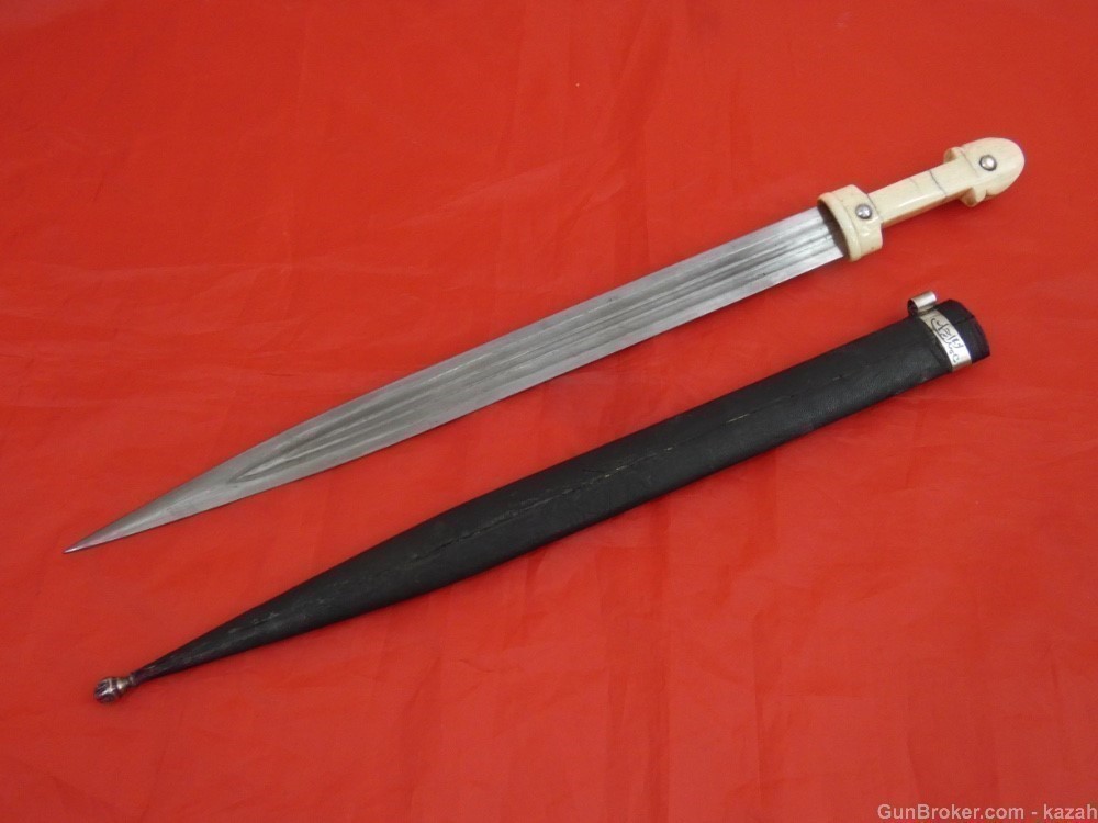 ANTIQUE RUSSIAN CAUCASIAN KINJAL DAGGER ARABIC CALLIGRAPHY SILVER sword 19c-img-9