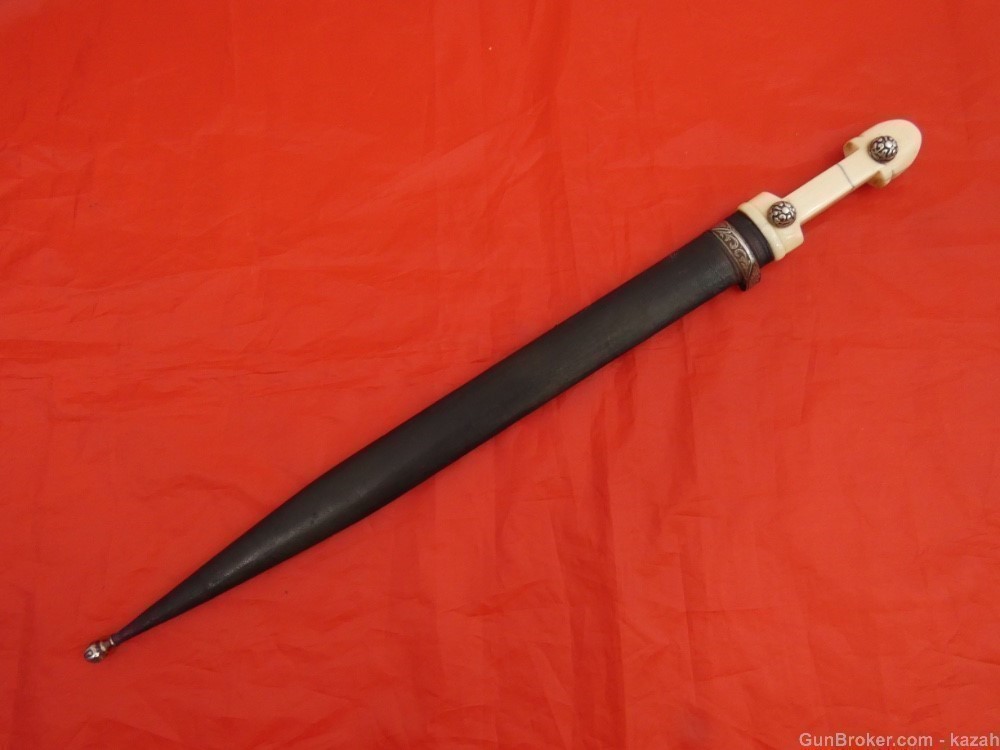 ANTIQUE RUSSIAN CAUCASIAN KINJAL DAGGER ARABIC CALLIGRAPHY SILVER sword 19c-img-18