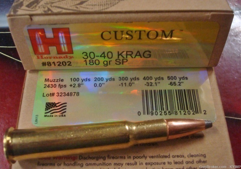 80 HORNADY 30-40 KRAG 180 grain Soft Point ammunition 81202-img-0