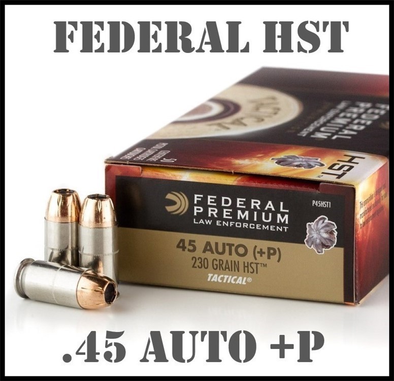 50rds Federal Premium LE Tactical HST™ .45 ACP +P HP P45HST1 self defense-img-0