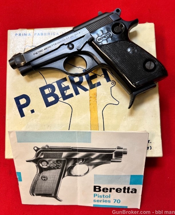 Beretta 22 LR Model 70 S 70S Pistol Excellent with Box and Manual-img-0