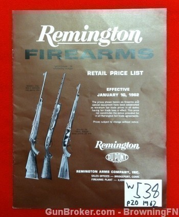 Orig Remington Retail Price List 1962-img-0