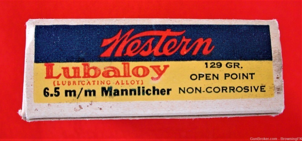 6.5mm Mannlicher  Schoenauer Vintage Box 20 Rounds Western Bullseye-img-6