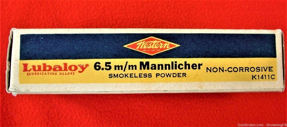 6.5mm Mannlicher  Schoenauer Vintage Box 20 Rounds Western Bullseye-img-3