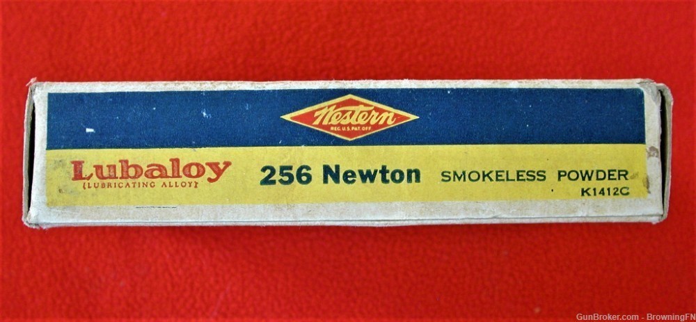 .256 Newton Original Vintage Box 20 Rounds Western Bullseye-img-3