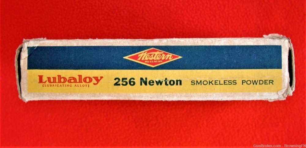 .256 Newton Original Vintage Box 20 Rounds Western Bullseye-img-4