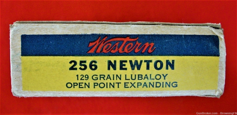 .256 Newton Original Vintage Box 20 Rounds Western Bullseye-img-6
