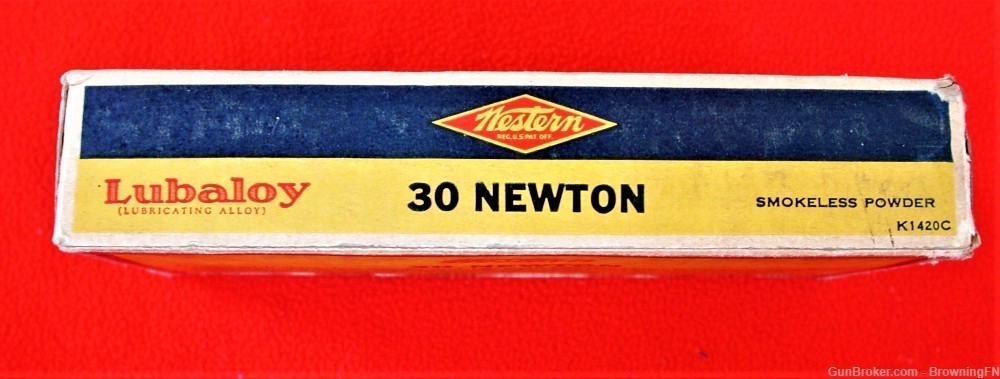 .30 Newton Original Vintage Box 20 Rounds Western Bullseye-img-7