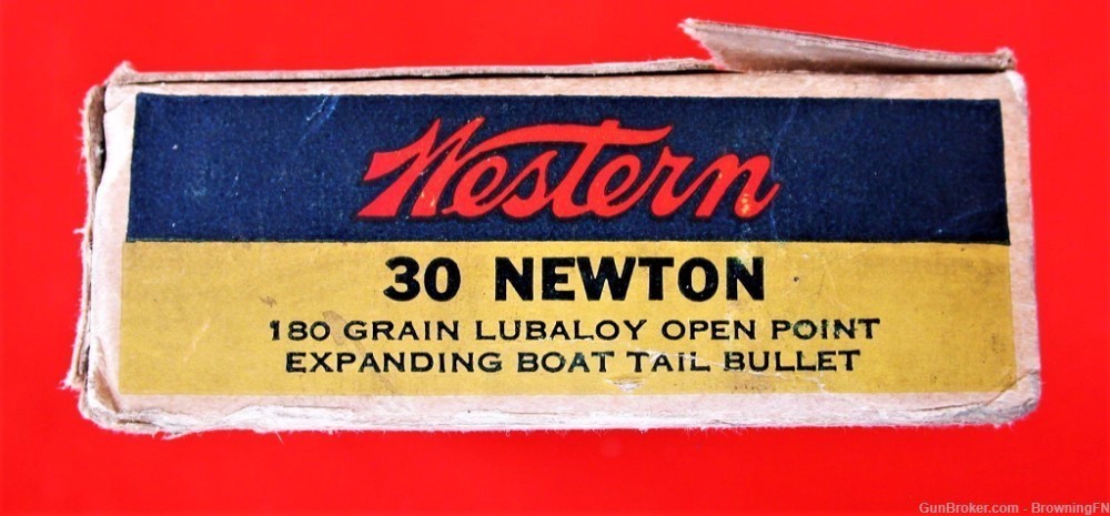.30 Newton Original Vintage Box 20 Rounds Western Bullseye-img-4