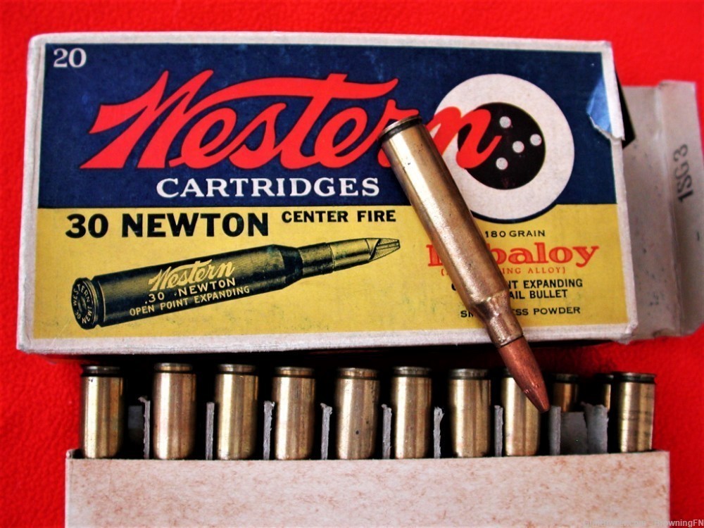 .30 Newton Original Vintage Box 20 Rounds Western Bullseye-img-5