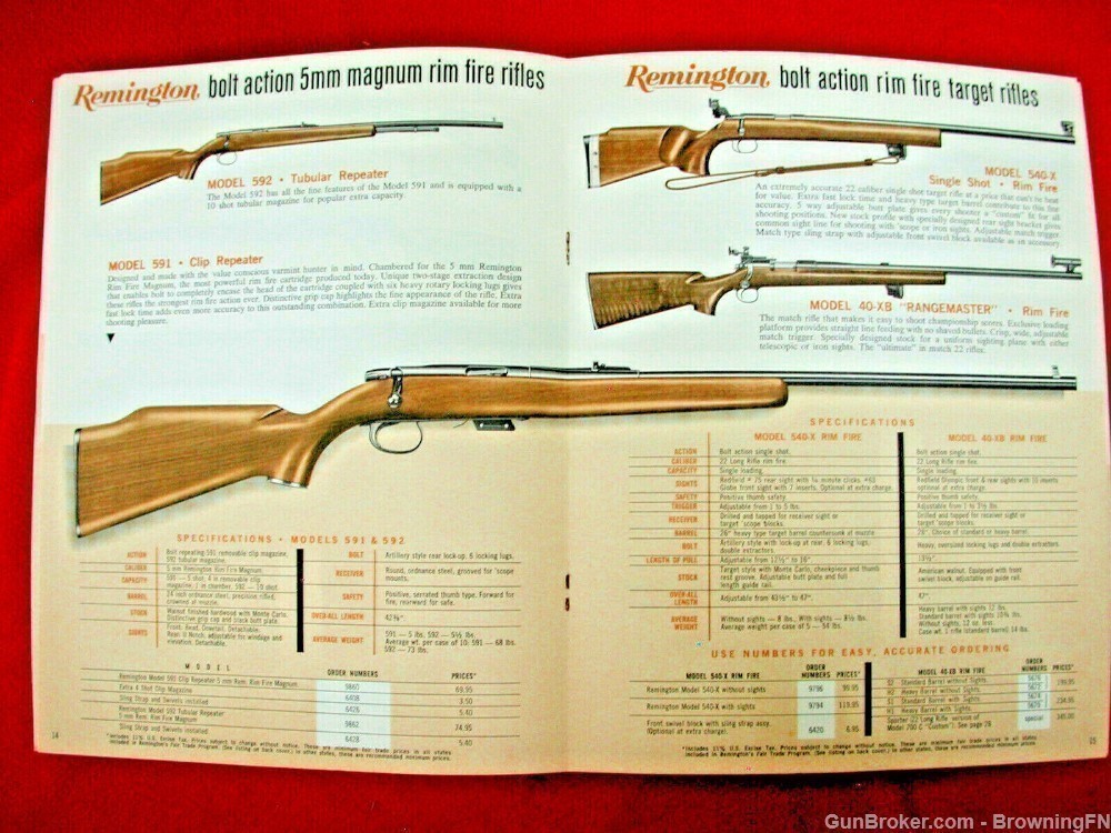 Orig Remington 1971 Catalog Model XP-100 580 540 572 788 Nylon 66 77 Apache-img-12