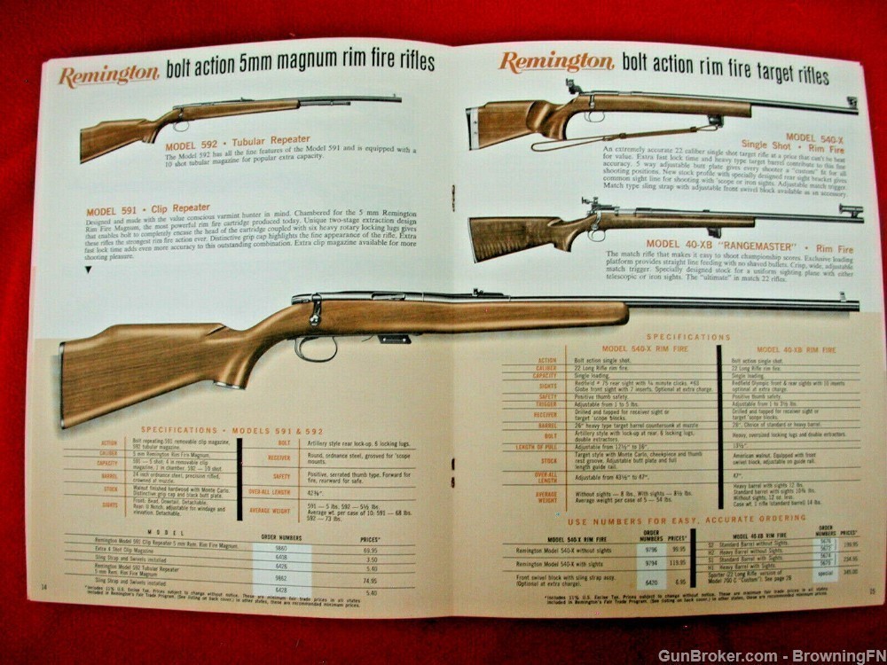 Orig Remington 1971 Catalog Model XP-100 580 540 572 788 Nylon 66 77 Apache-img-1