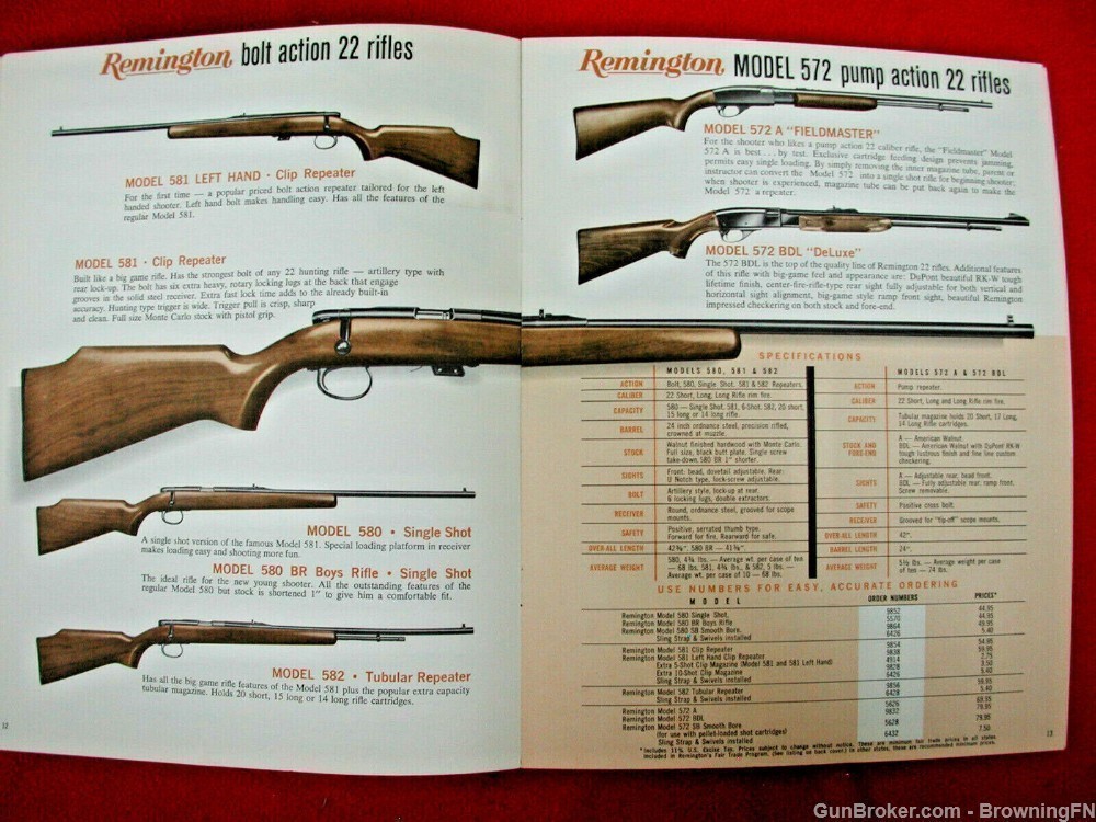 Orig Remington 1971 Catalog Model XP-100 580 540 572 788 Nylon 66 77 Apache-img-18