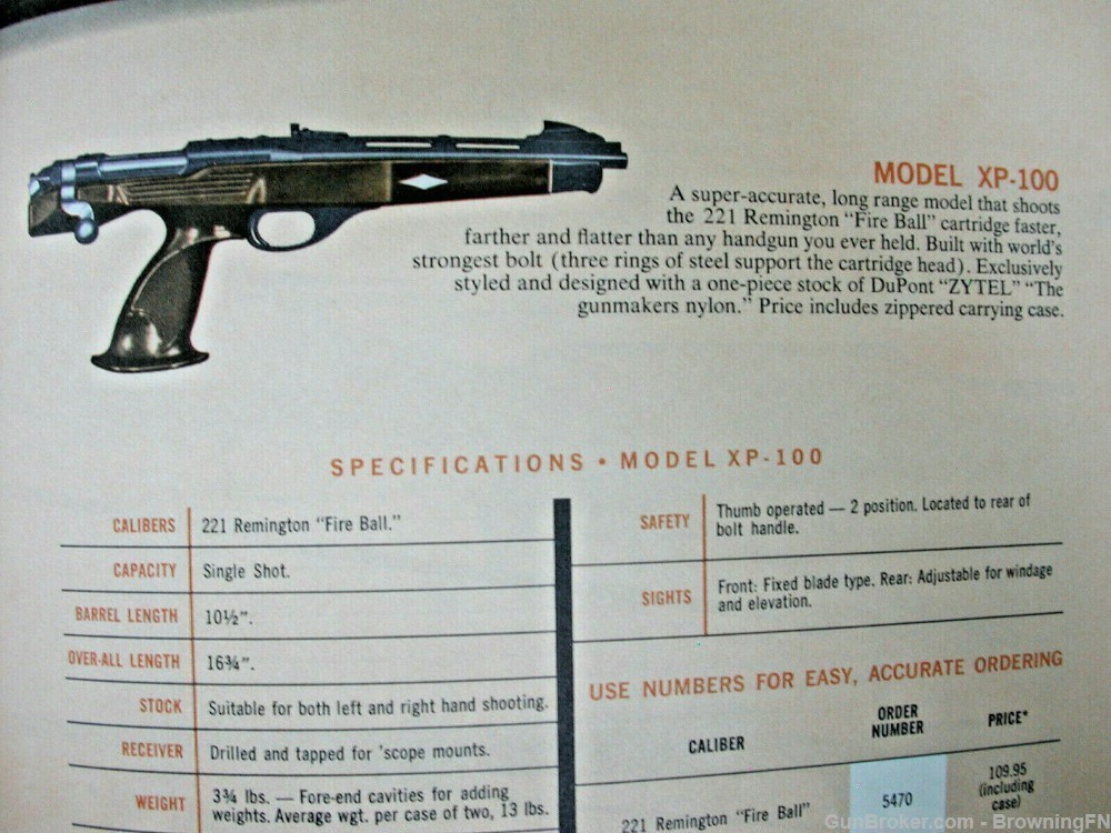 Orig Remington 1971 Catalog Model XP-100 580 540 572 788 Nylon 66 77 Apache-img-23