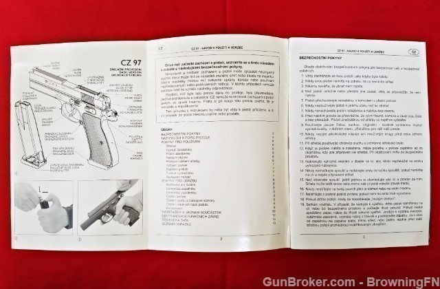 Orig Ceska Zbrojovka CZ 97 Owners Instruction Manual 1998-img-1